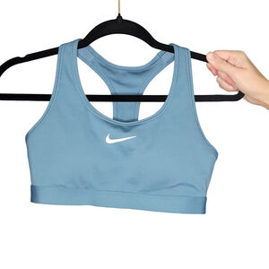 Women's Nike Blue Dri-FIT Sports Bra S with White Swoosh